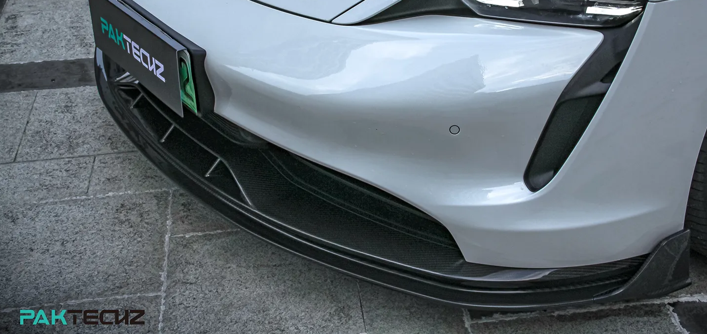 Paktechz Carbon Front Spoilerlippe passend für Porsche Taycan