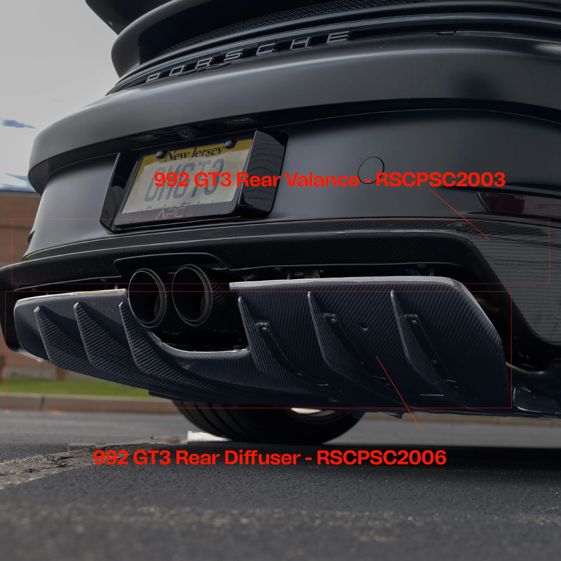 RACING SPORT CONCEPTS - Carbon Heckdiffusor für Porsche 992 GT3