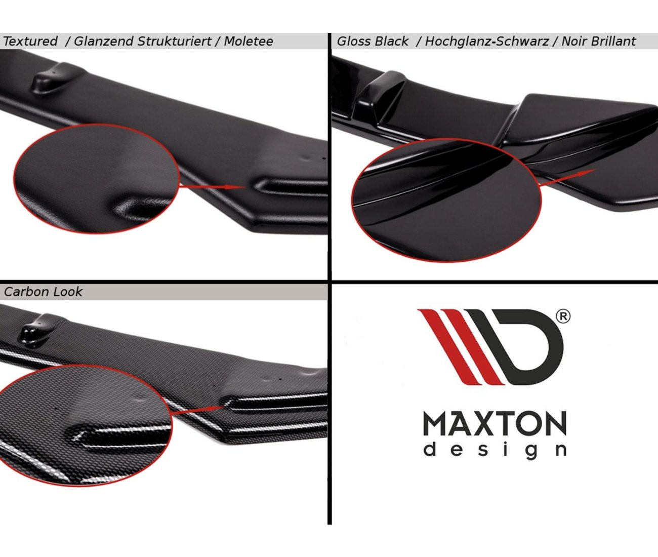 MAXTON DESIGN Cup spoiler lip V.1 Audi S3 / A3 S-Line 8Y