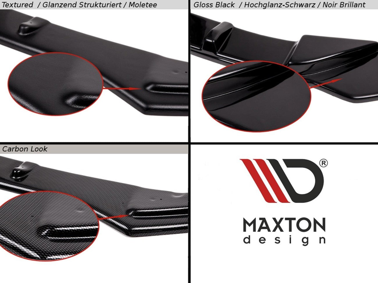 Lèvre de spoiler MAXTON DESIGN Cup V.2 pour Audi S3 Sportback 8V Facelift 