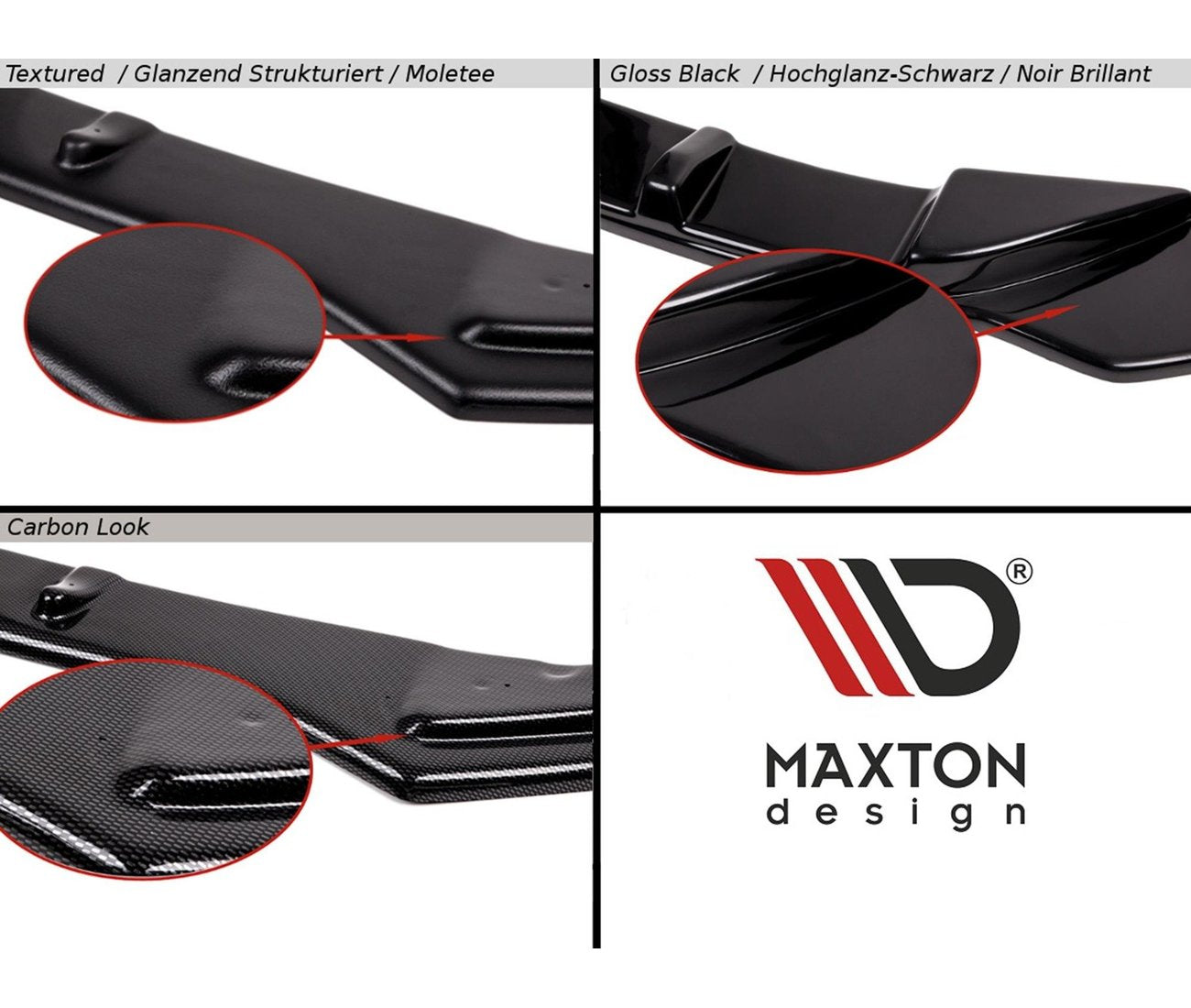 MAXTON DESIGN Cup Spoilerlippe Front Ansatz V.9 für VW Golf 7 R/ R-Line Facelift - Turbologic
