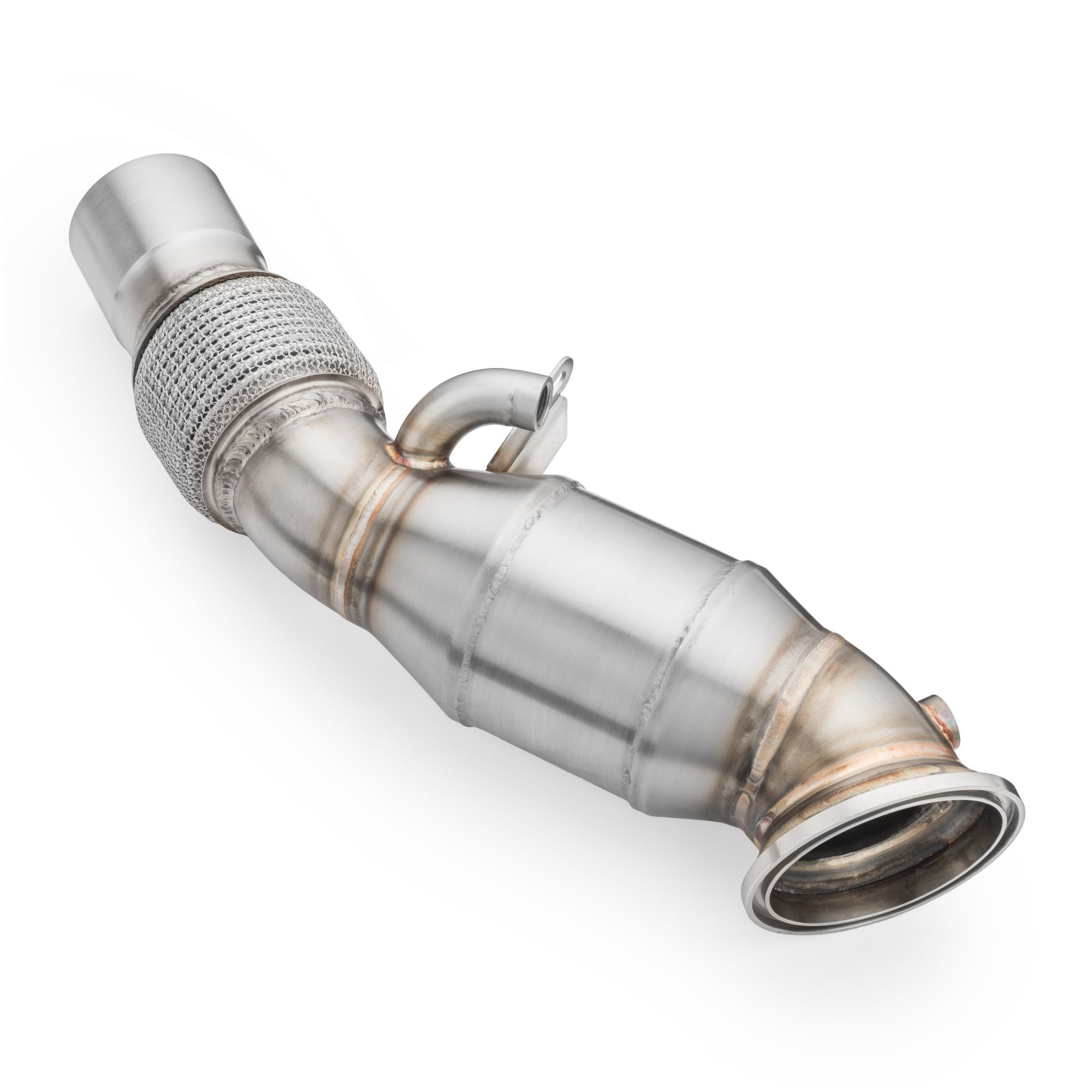 TURBOLOGIC Downpipe passend für BMW F22-F23, F22-F23 LCI 220i, 230i B48 + SCHALDÄMPFER