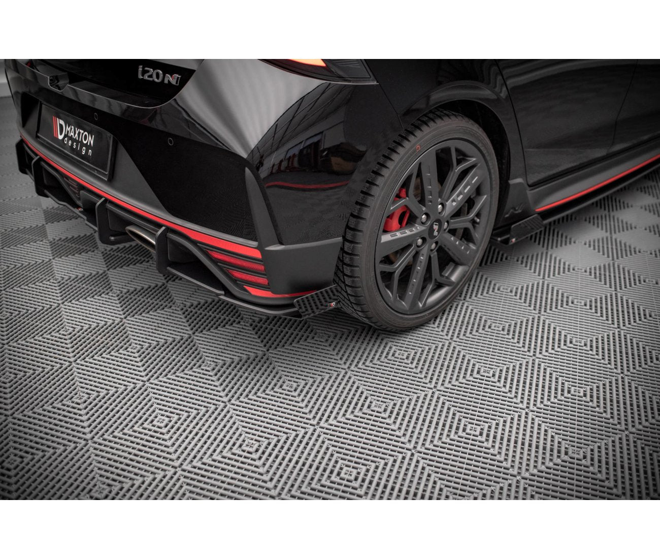 MAXTON DESIGN Hintere Seiten Flaps für Hyundai I20 N Mk3 schwarz Hochglanz