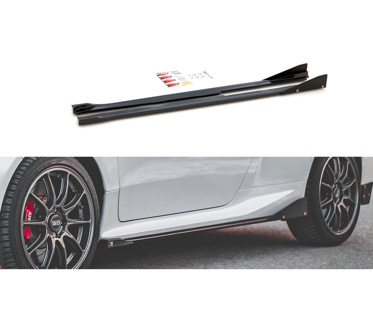 MAXTON DESIGN Seitenschweller Ansatz Cup Leisten + Flaps V.2 für Toyota GR Yaris Mk4 - Turbologic